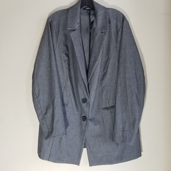 NWOT Torrid Studio Luxe Long Line Grey Oversized Blazer Size 2 or 2XL - Picture 10 of 11